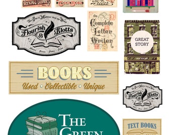 miniature scale model book store shop signs