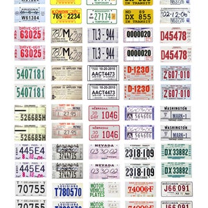 set of 50 scale model 30 day temporary car license tag plates