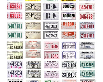 set of 50 scale model 30 day temporary car license tag plates