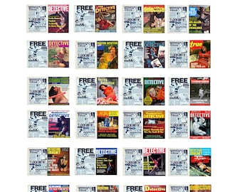1:25 G scale model miniature detective magazines true crime bondage covers