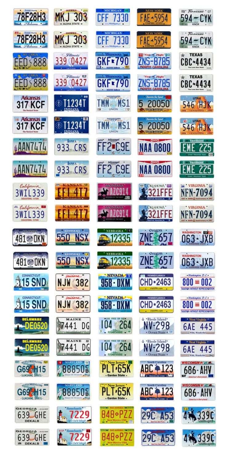 Scale model car assorted USA license plates state tags Scale model car assorted USA license plates state tags
