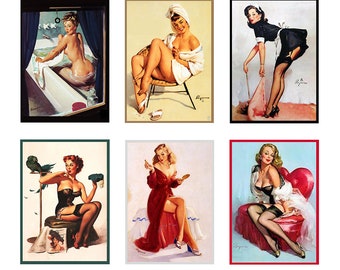 miniature scale model vintage pin up posters