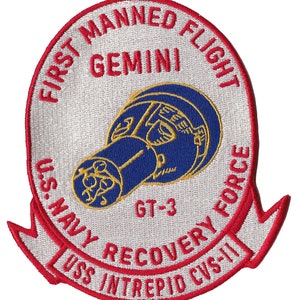 USS Intrepid CVS11 NASA Gemini 3 GT3 Weltraumprogramm US Navy Schiffsbergung Force Patch