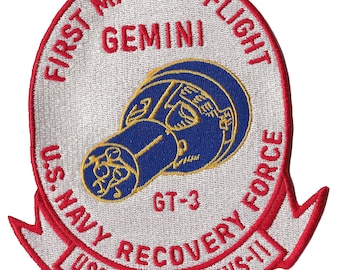 USS Intrepid CVS11 NASA Gemini 3 GT3 space program US Navy ship recovery force patch