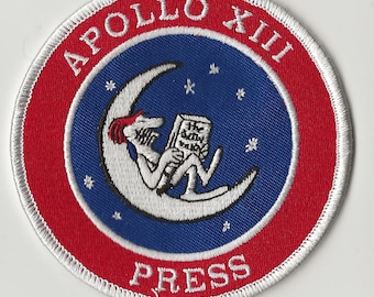 NASA Apollo 13 Press patch space program TV news correspondent recovery force