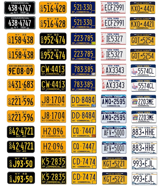 ミニカー 1/18 License Plate Sheet NewYork 1/18 scale model car assorted USA New York license plates