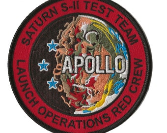 NASA Apollo Saturn S-II Test Team Launch Operations Red Crew space program patch