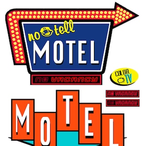 miniature scale model Motel Signs