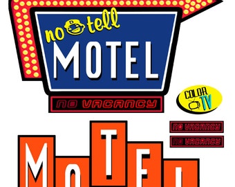 miniature scale model Motel Signs