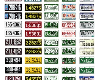 scale model car assorted USA license plates Colorado state tags  1/18 1/25 1/43 1/64