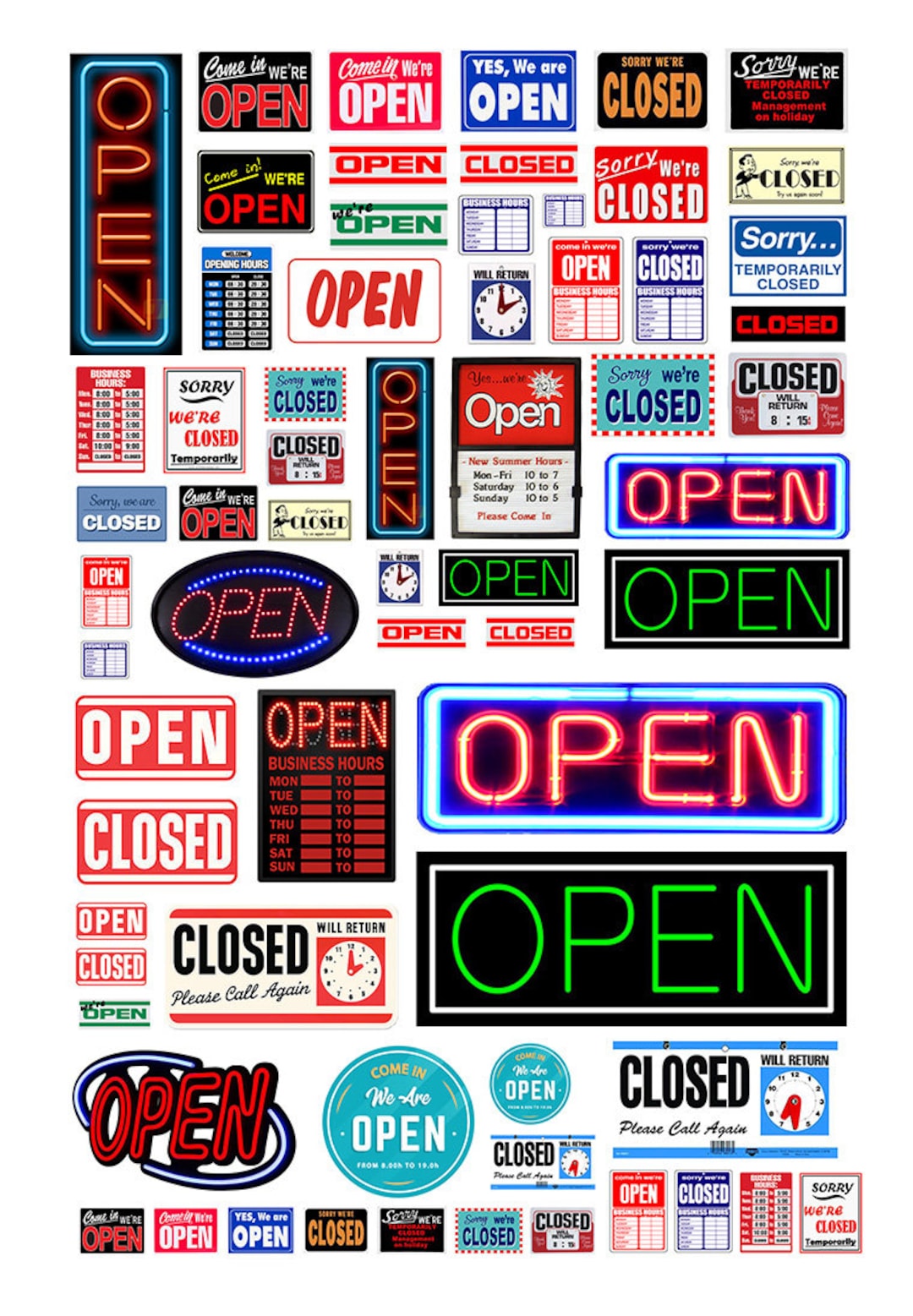 Miniature 1:25 G Scale Model Open Closed Signs - Etsy
