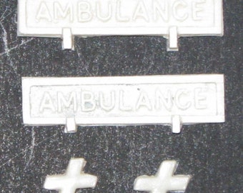 Resin 1:25 scale model ambulance signs