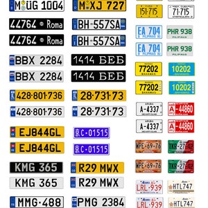 scale model international European Japan license tag plates