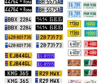 scale model international European Japan license tag plates