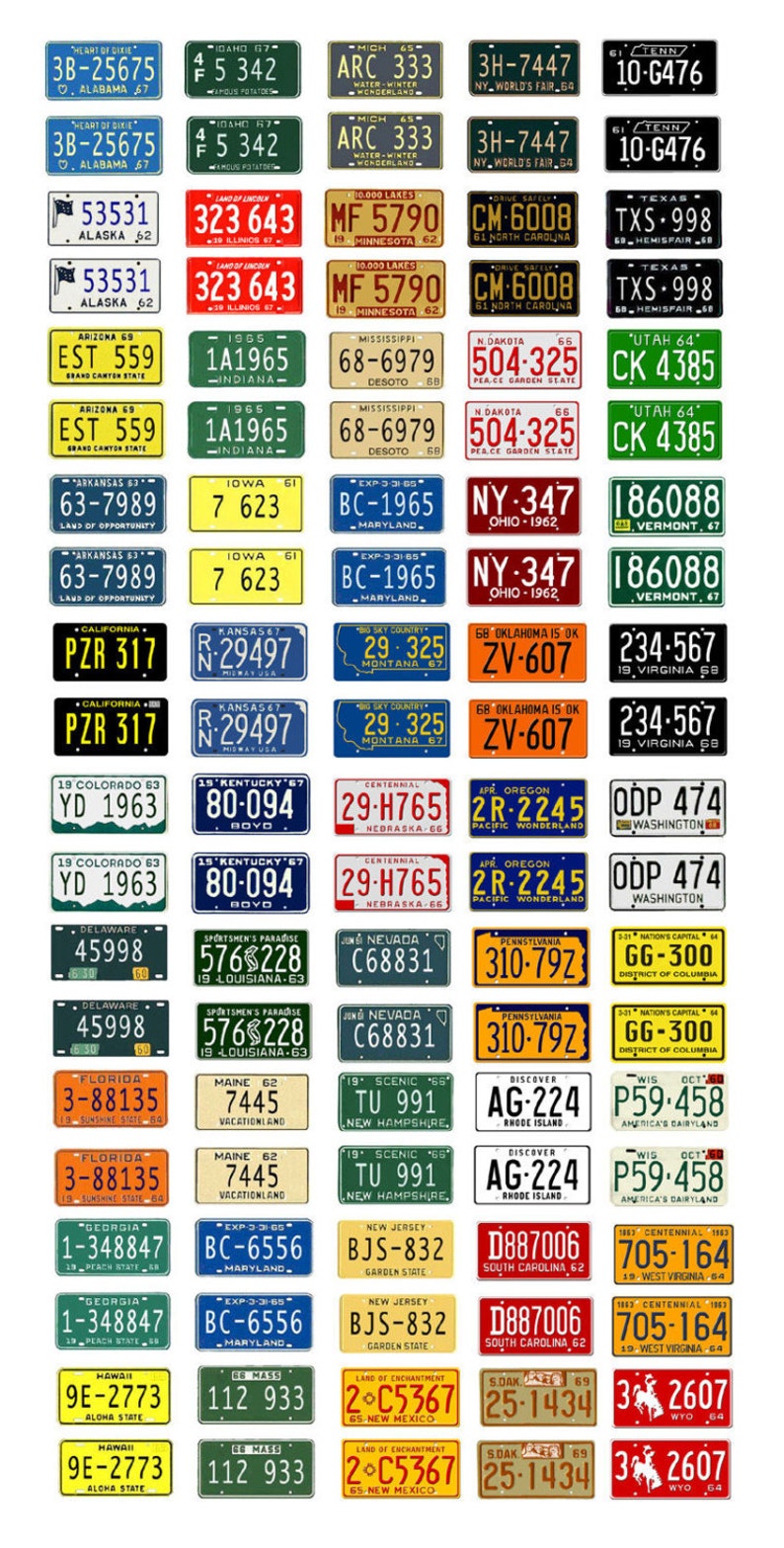 Scale Model Car Assorted USA License Plates State Tags 1930s Etsy