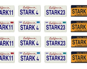 scale model car Ironman Tony Stark  license tag plates set