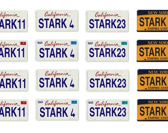 scale model car Ironman Tony Stark  license tag plates set