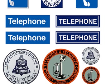 miniature scale model public telephone Signs