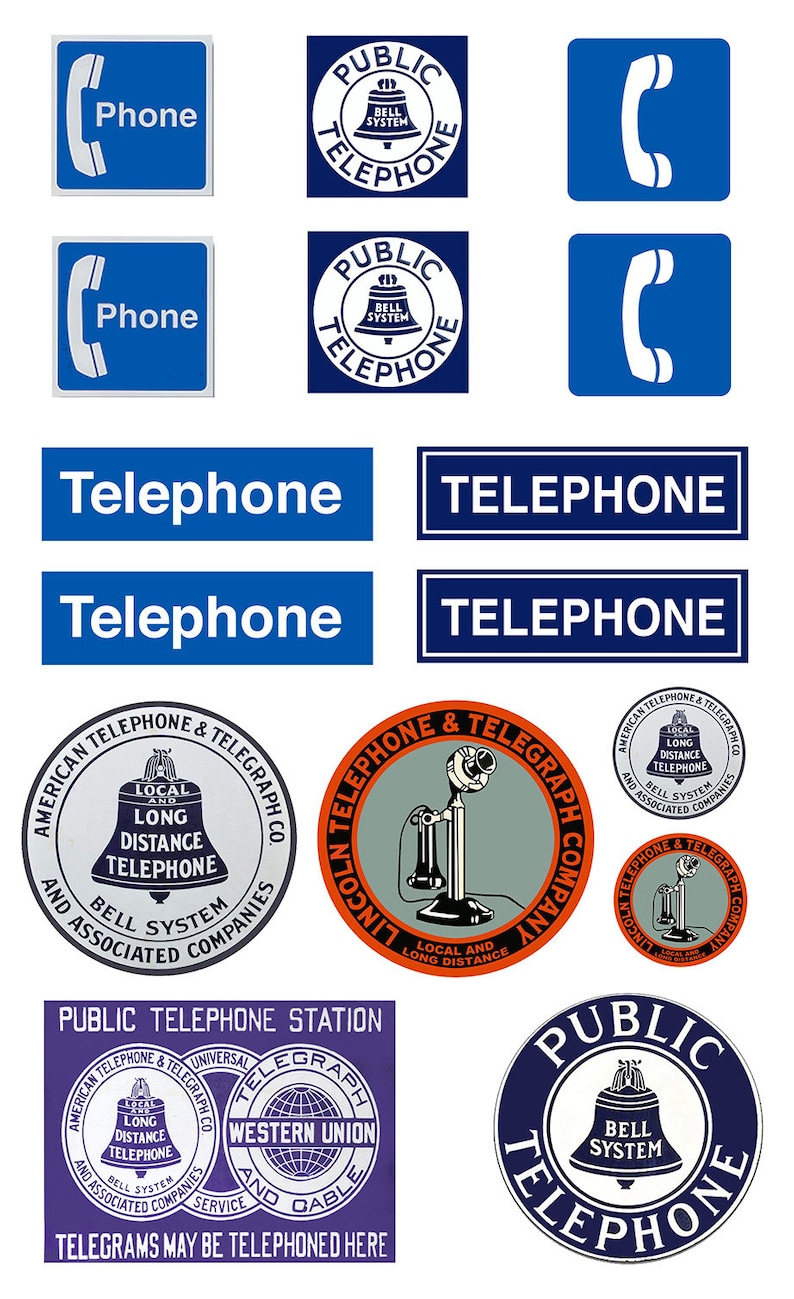 Miniature Scale Model Public Telephone Signs - Etsy