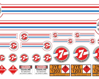 1:25 scale model Mad Max 7 Sisters Petroleum gasoline tank truck decals