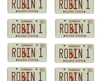 scale model Magnum PI Robin-1 Hawaii car license tag plates