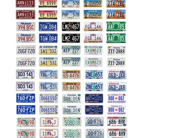 scale model car assorted USA license plates state tags 1990 1990s