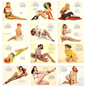 miniature 1:25 G scale model toy 1953 pin up calendar