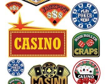 miniature scale model assorted casino gambling signs