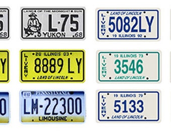 scale model car limousine livery state license tag plates