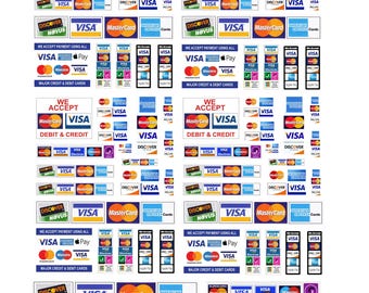 miniature 1:25 G scale model Credit Card Signs