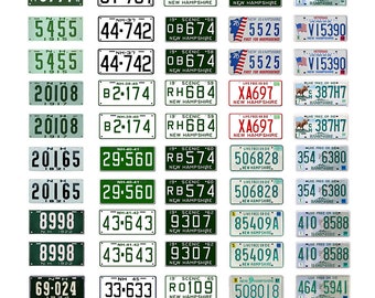 scale model car assorted USA license plates New Hampshire state tags  1/18 1/25 1/43 1/64