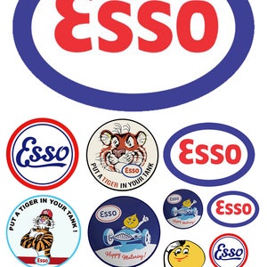 miniature scale model Esso gasoline station gas signs