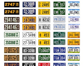 scale model car assorted USA license plates Iowa state tags  1/18 1/25 1/43 1/64