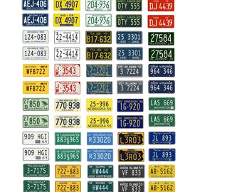 scale model car assorted USA license plates state tags 1950s 1950 1/18 1/25 1/43 1/64