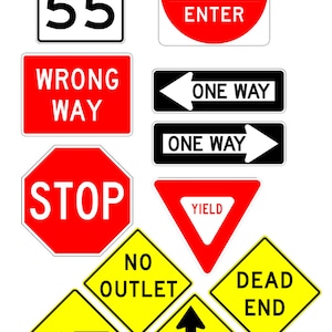 miniature 1:25 G scale model Street Signs