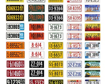 scale model car assorted USA license plates Nebraska state tags 1/18 1/25 1/43 1/64