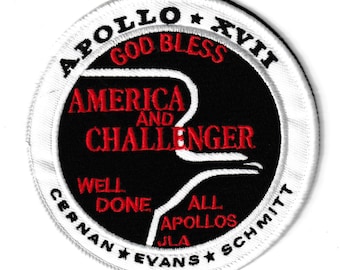 NASA Apollo 17 Well Done God Bless congratulatory space program patch