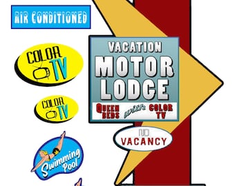 miniature scale model motor lodge motel signs