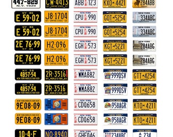 scale model car assorted USA license plates New York state tags  1/18 1/25 1/43 1/64