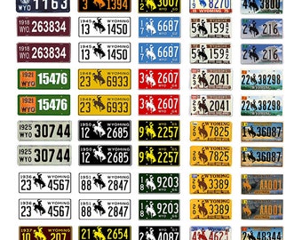 scale model car assorted USA license plates Wyoming state tags  1/18 1/25 1/43 1/64