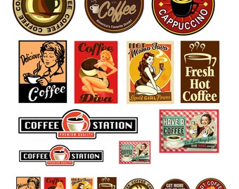 miniature scale model coffee shop signs