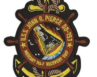 USS John R Pierce DD734 NASA Mercury 7 MA7 space program US Navy ship recovery task force patch