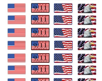 scale model car USA United States of America US flag license tag plates