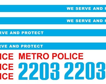 1:25 scale model Hill Street Blues police car decals