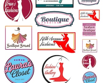 miniature  scale model women's clothing store signs fashion boutique posters