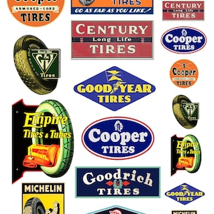 miniature scale model automobile tire signs