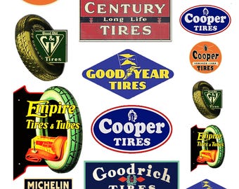 miniature scale model automobile tire signs