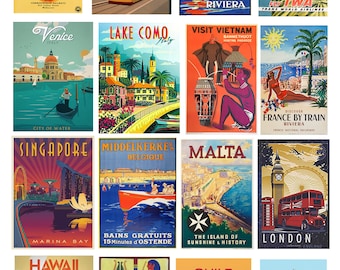 miniature scale model vintage travel posters