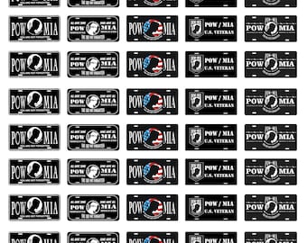 scale model car POW MIA license tag plates