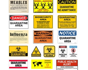 miniature scale model diorama quarantine signs